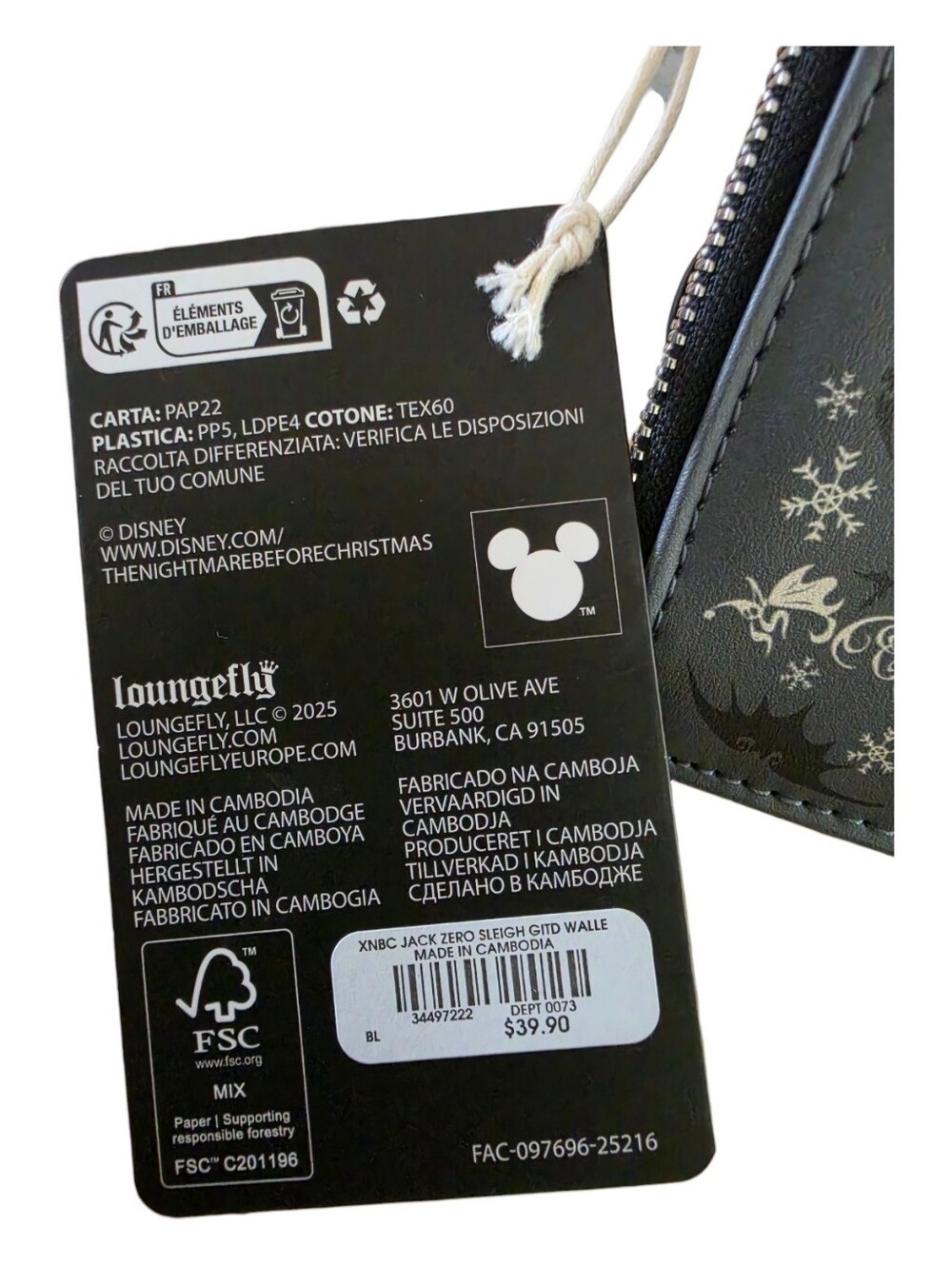 Loungefly Nightmare Before Christmas Glow in the Dark Wallet NWT - Picture 4 of 7